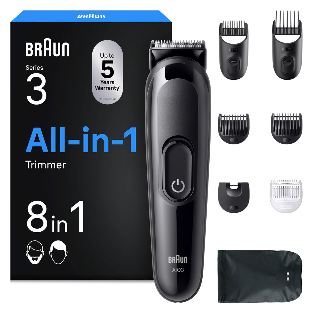All-in-One Series 3, 8-in-1 Multigroom, Barttrimmer, Haarschneider, AIO3545, Schwarz by Barttio