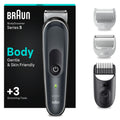 Bodygroomer Series 5, Elektrischer Körperrasierer Herren mit 3 Zubehörteile, BG5340, Grau by Barttio