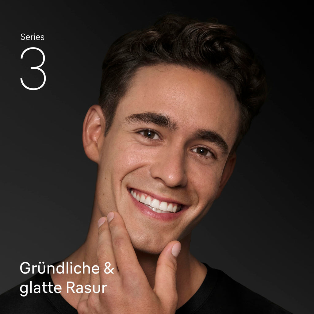 Series 3 Elektrorasierer Herren – Rasierapparat mit 3 Flexiblen Klingen – 300s, Grau by Barttio