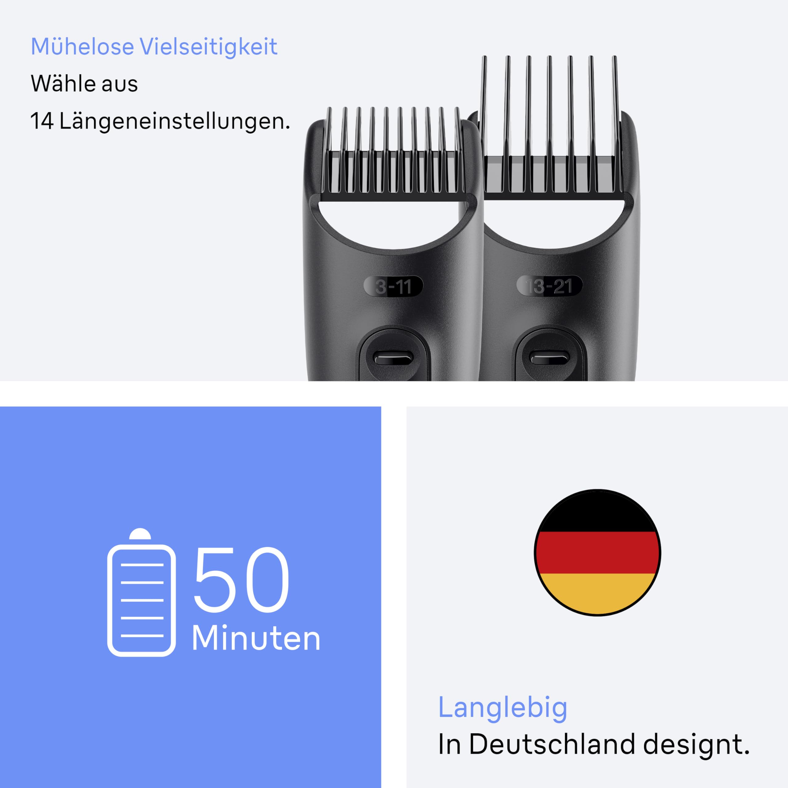All-in-One Trimmer-Set 3, 11-in-1 Multigroom, Barttrimmer, Nasenhaartrimmer, AIO3565, Grau by Barttio