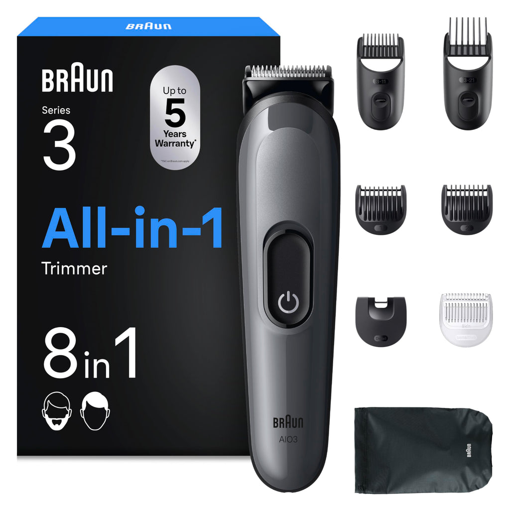 All-in-One Trimmer-Set 3, 8-in-1 Multigroom, Barttrimmer, AIO3540, Grau by Barttio