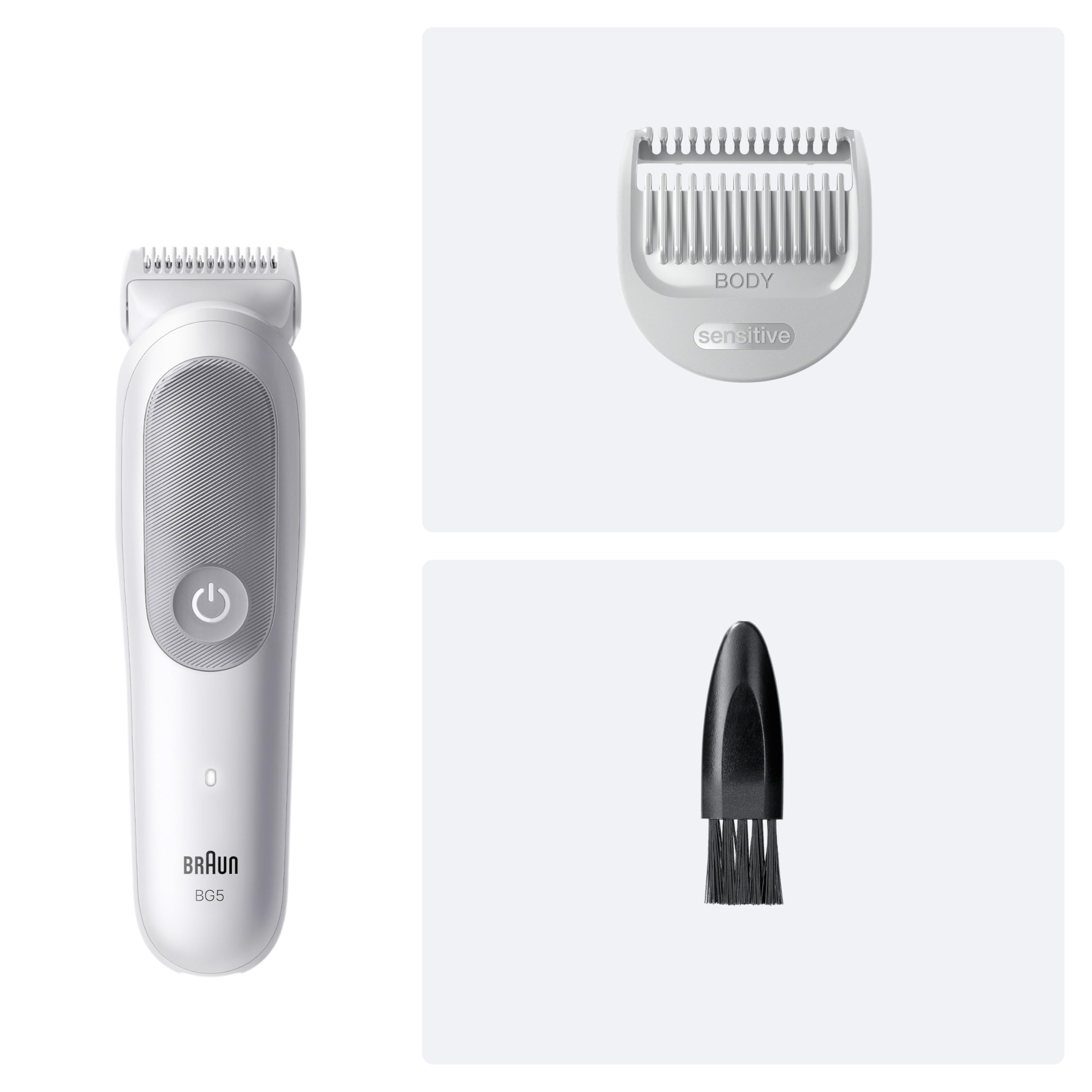 Bodygroomer Series 5, Elektrischer Körperrasierer Herren mit 2 Zubehörteile, BG5500, Grau by Barttio