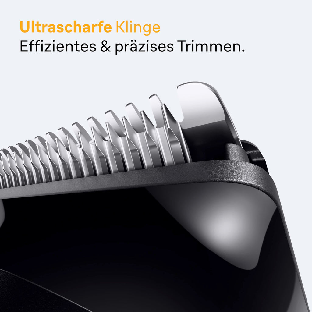 Barttrimmer Series 5, Elektrischer Bartschneider Herren mit 4 Zubehörteile, Ultrascharfe Klinge, BT5520, Schwarz by Barttio