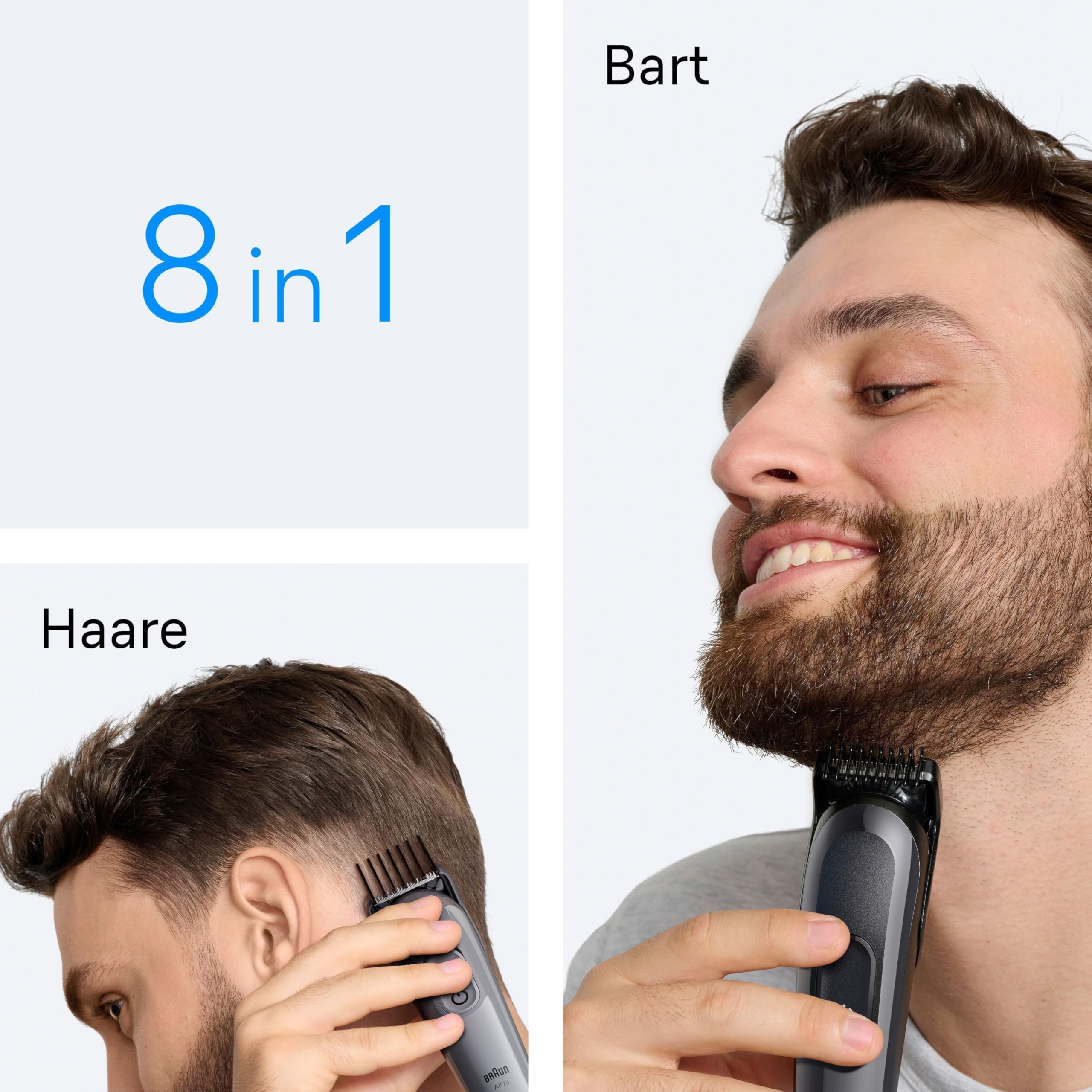 All-in-One Trimmer-Set 3, 8-in-1 Multigroom, Barttrimmer, AIO3540, Grau by Barttio