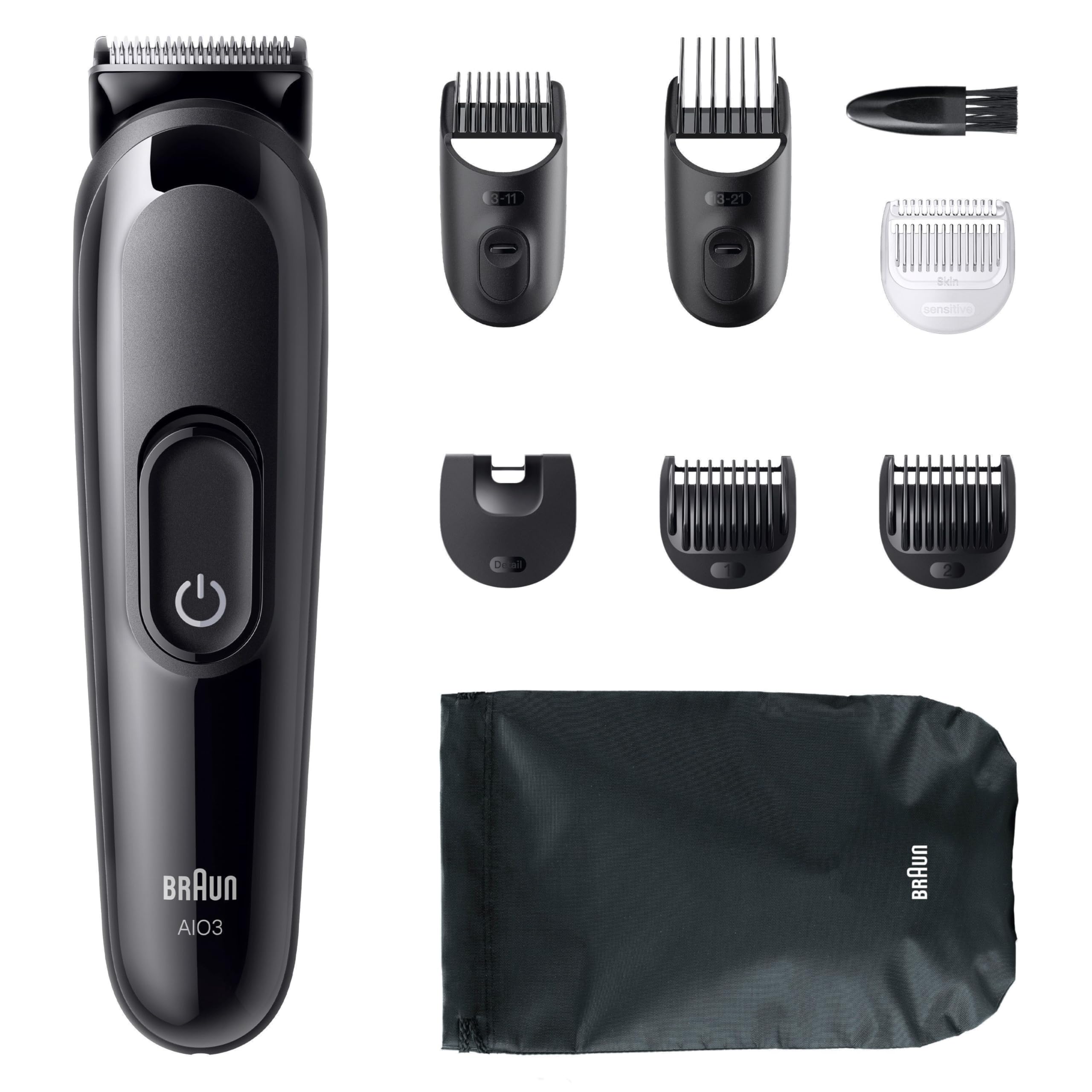 All-in-One Series 3, 8-in-1 Multigroom, Barttrimmer, Haarschneider, AIO3545, Schwarz by Barttio
