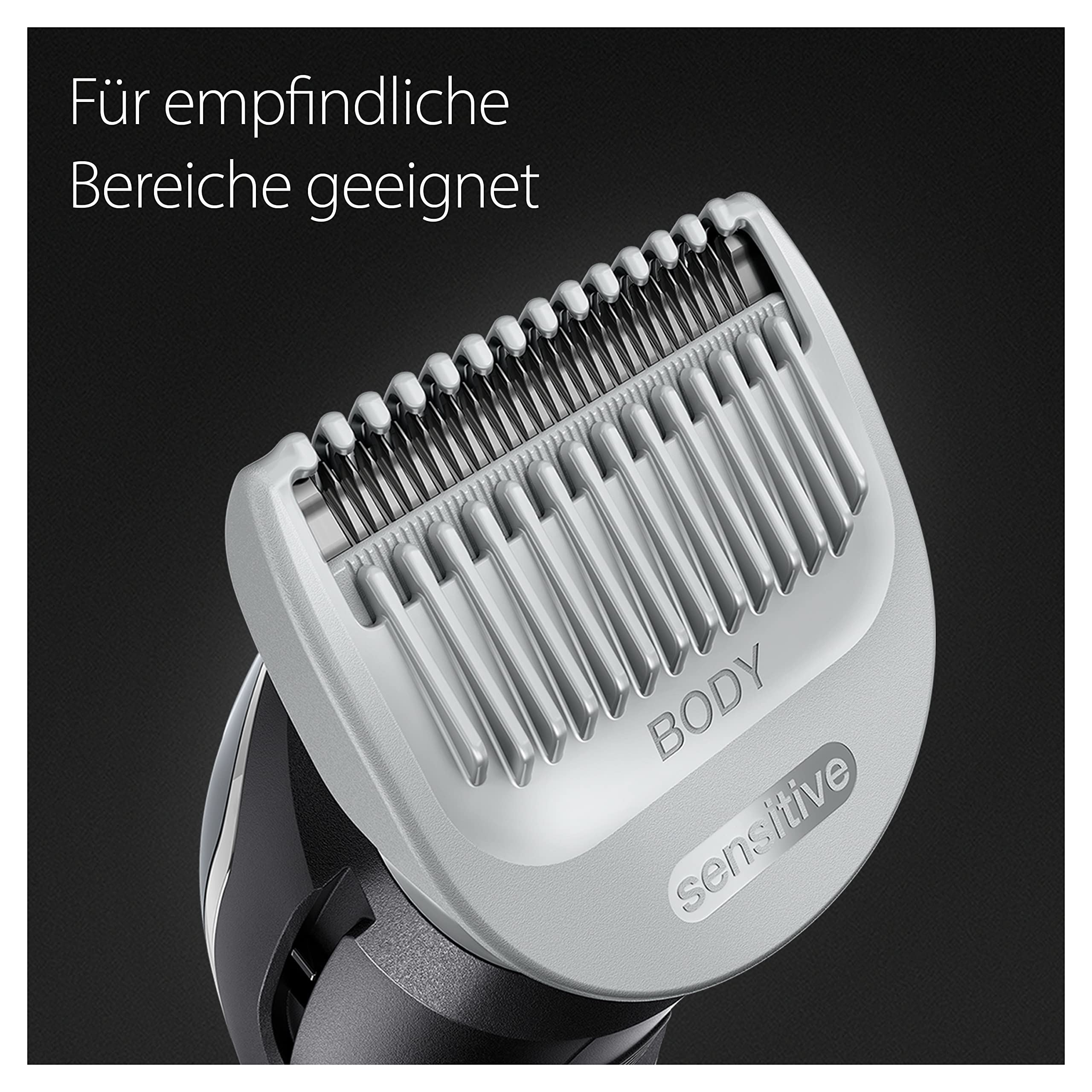 Bodygroomer Series 3, Elektrischer Körperrasierer Herren mit 3 Zubehörteile, BG3340, Schwarz/Grau by Barttio