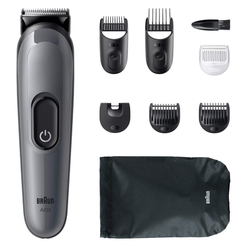 All-in-One Trimmer-Set 3, 8-in-1 Multigroom, Barttrimmer, AIO3540, Grau by Barttio