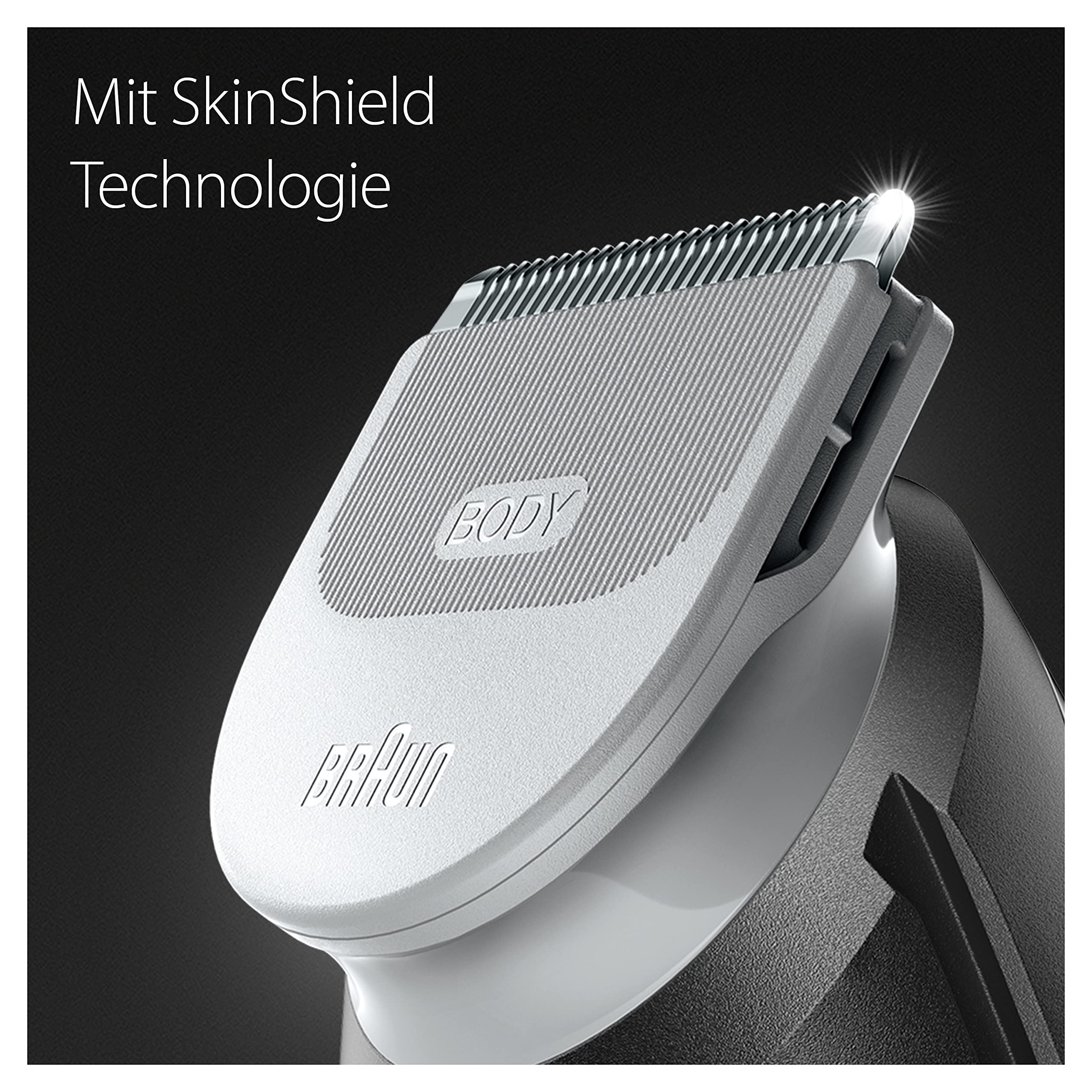 Bodygroomer Series 5, Elektrischer Körperrasierer Herren mit 3 Zubehörteile, BG5340, Grau by Barttio