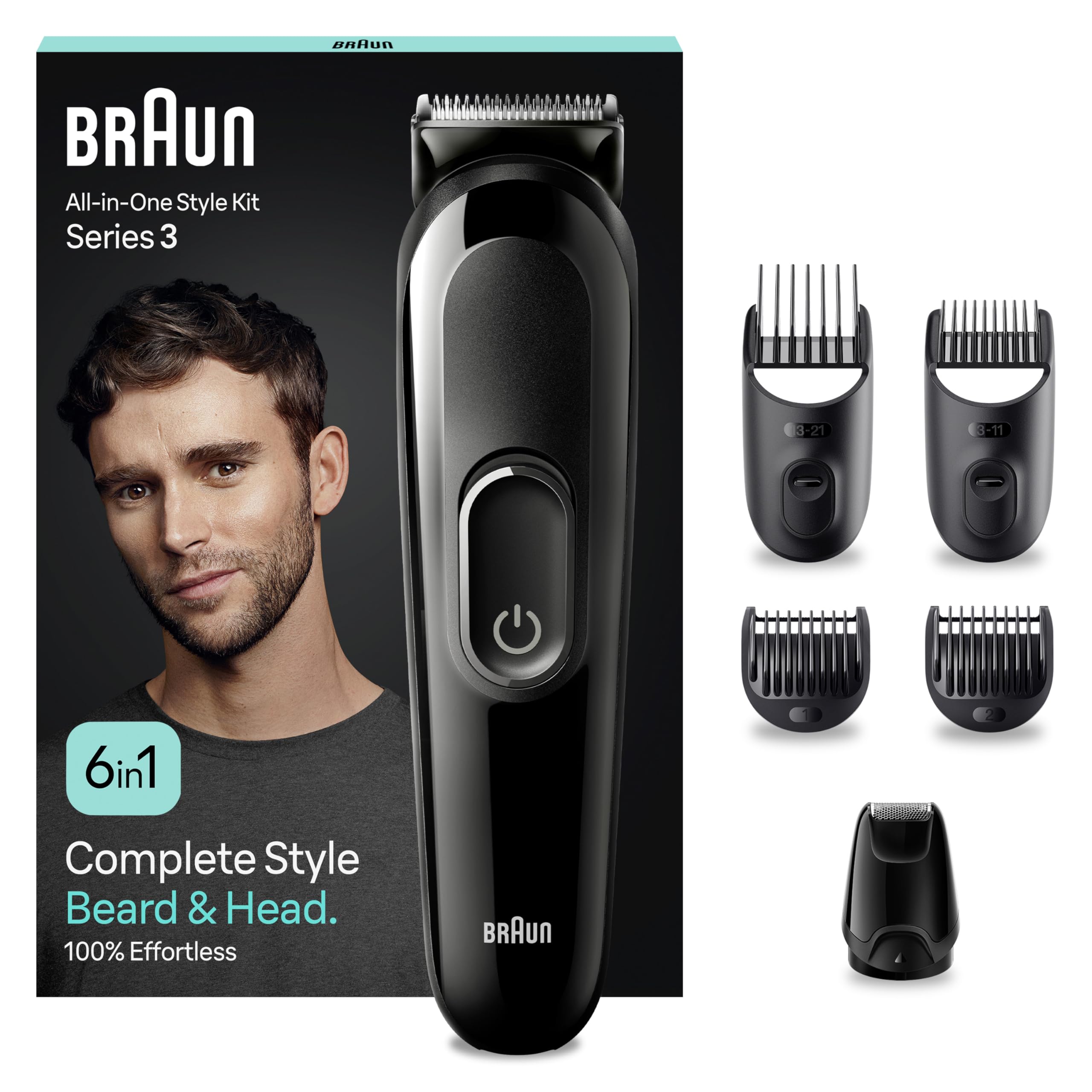 All-In-One Trimmer-Set 3, 6-in-1 Multigroom, Barttrimmer, MGK3420, Schwarz by Barttio