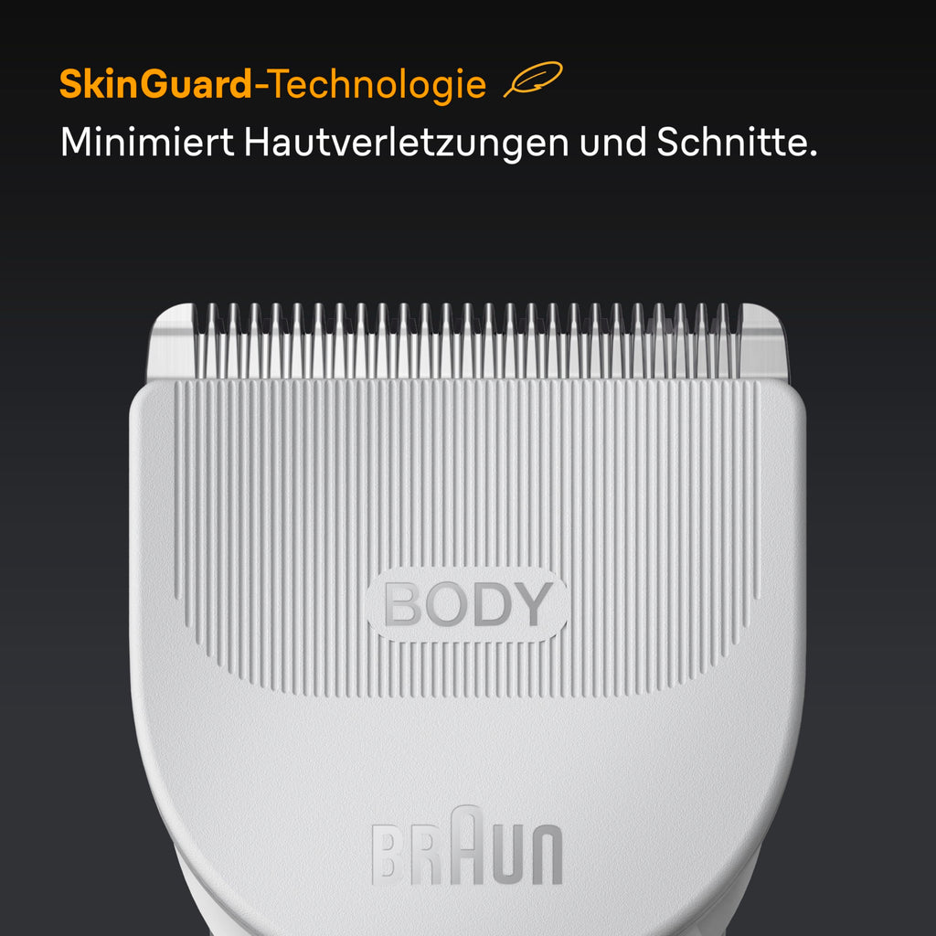 Bodygroomer Series 5, Elektrischer Körperrasierer Herren mit 2 Zubehörteile, BG5500, Grau by Barttio