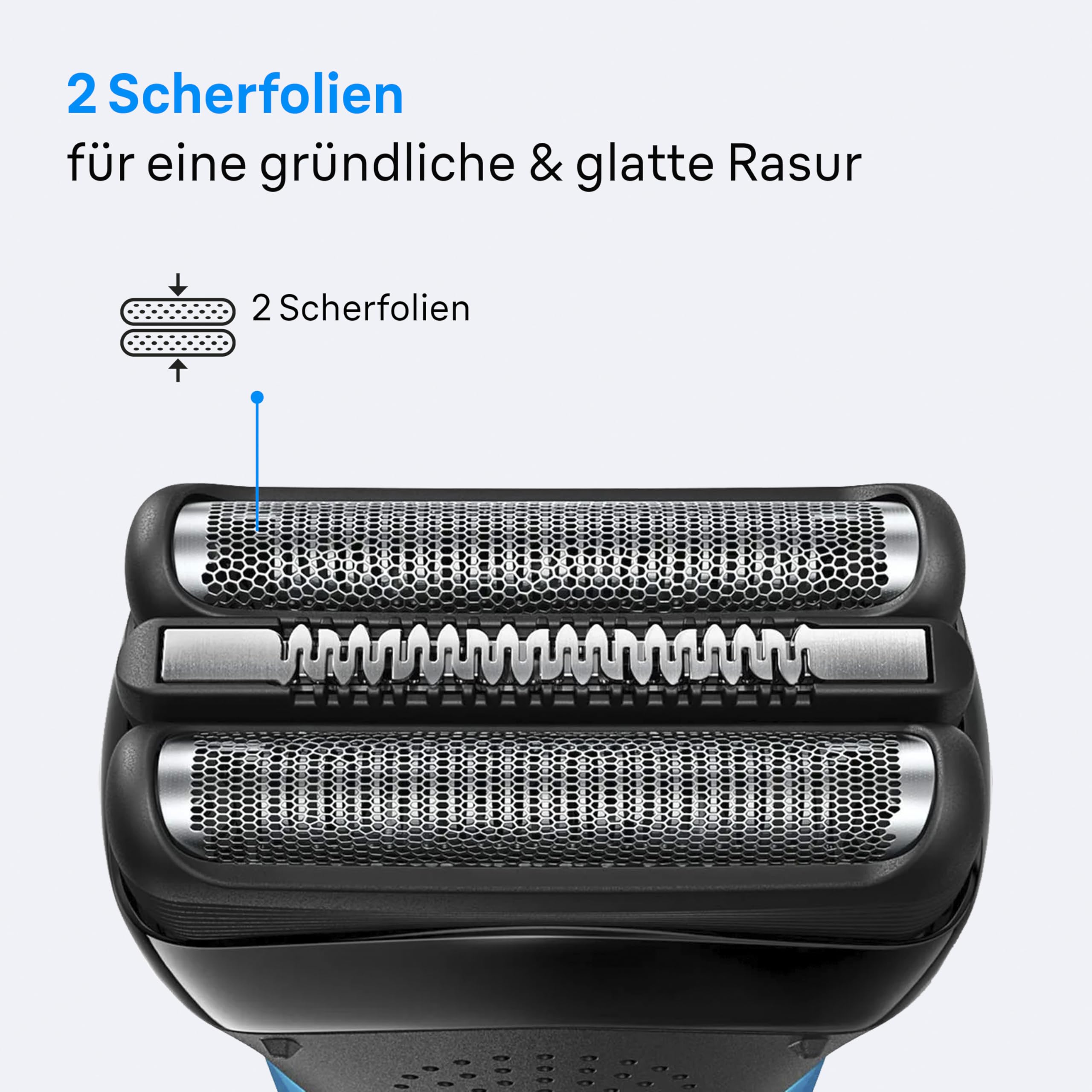 Series 3 Elektrorasierer Herren – Rasierapparat mit 3 Flexiblen Klingen – 300s, Grau by Barttio