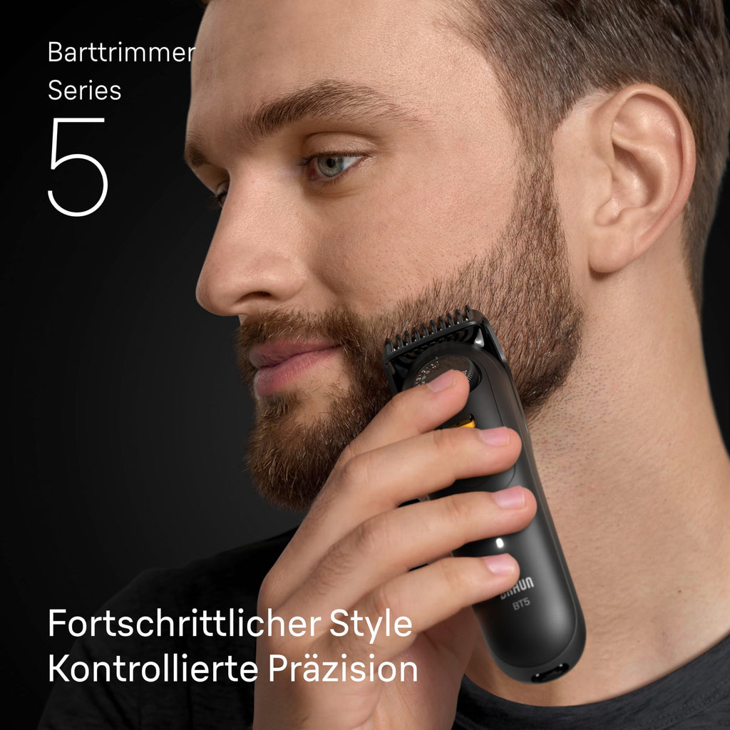Barttrimmer Series 5, Elektrischer Bartschneider Herren mit 4 Zubehörteile, Ultrascharfe Klinge, BT5520, Schwarz by Barttio