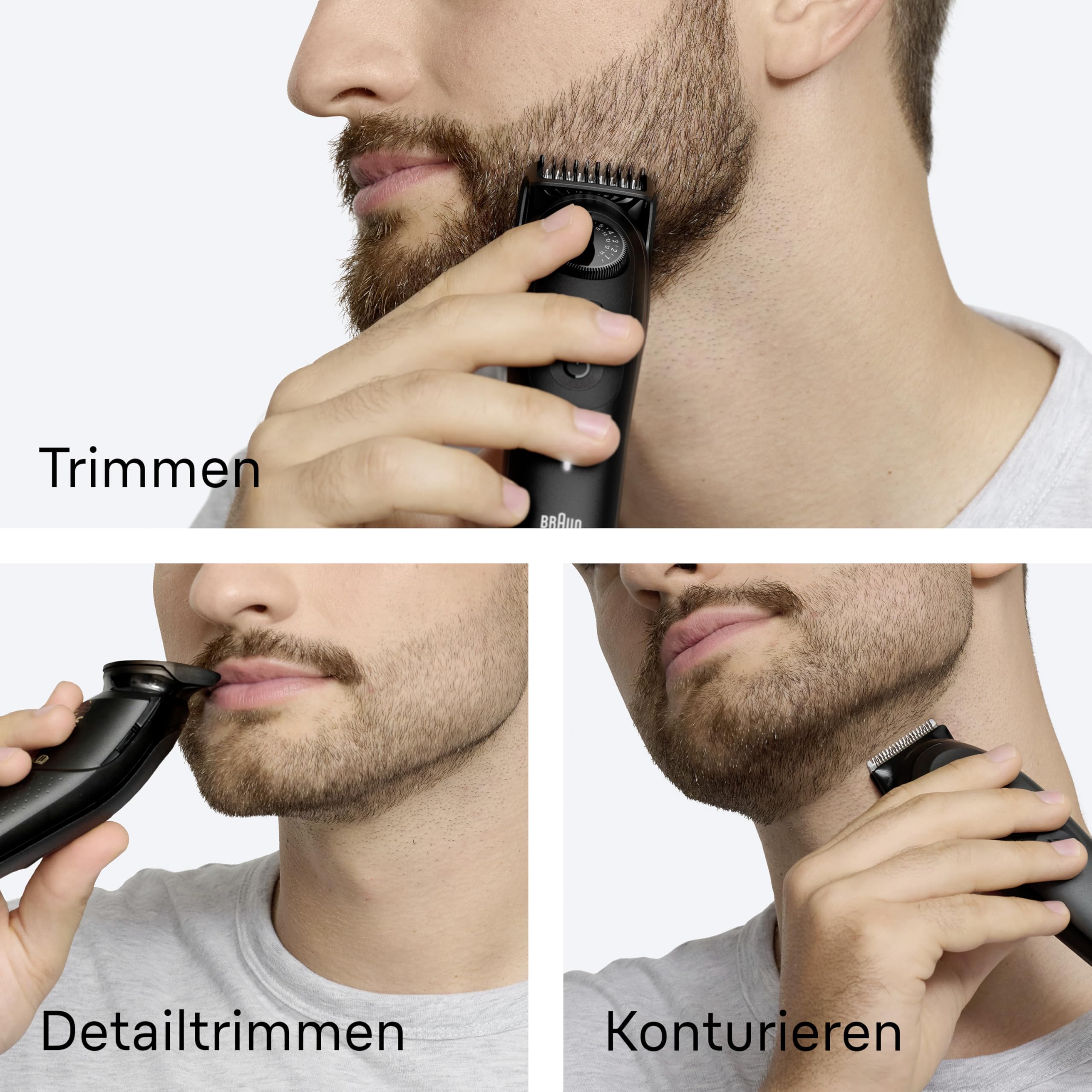 Barttrimmer Series 5, Elektrischer Bartschneider Herren mit 4 Zubehörteile, Ultrascharfe Klinge, BT5520, Schwarz by Barttio
