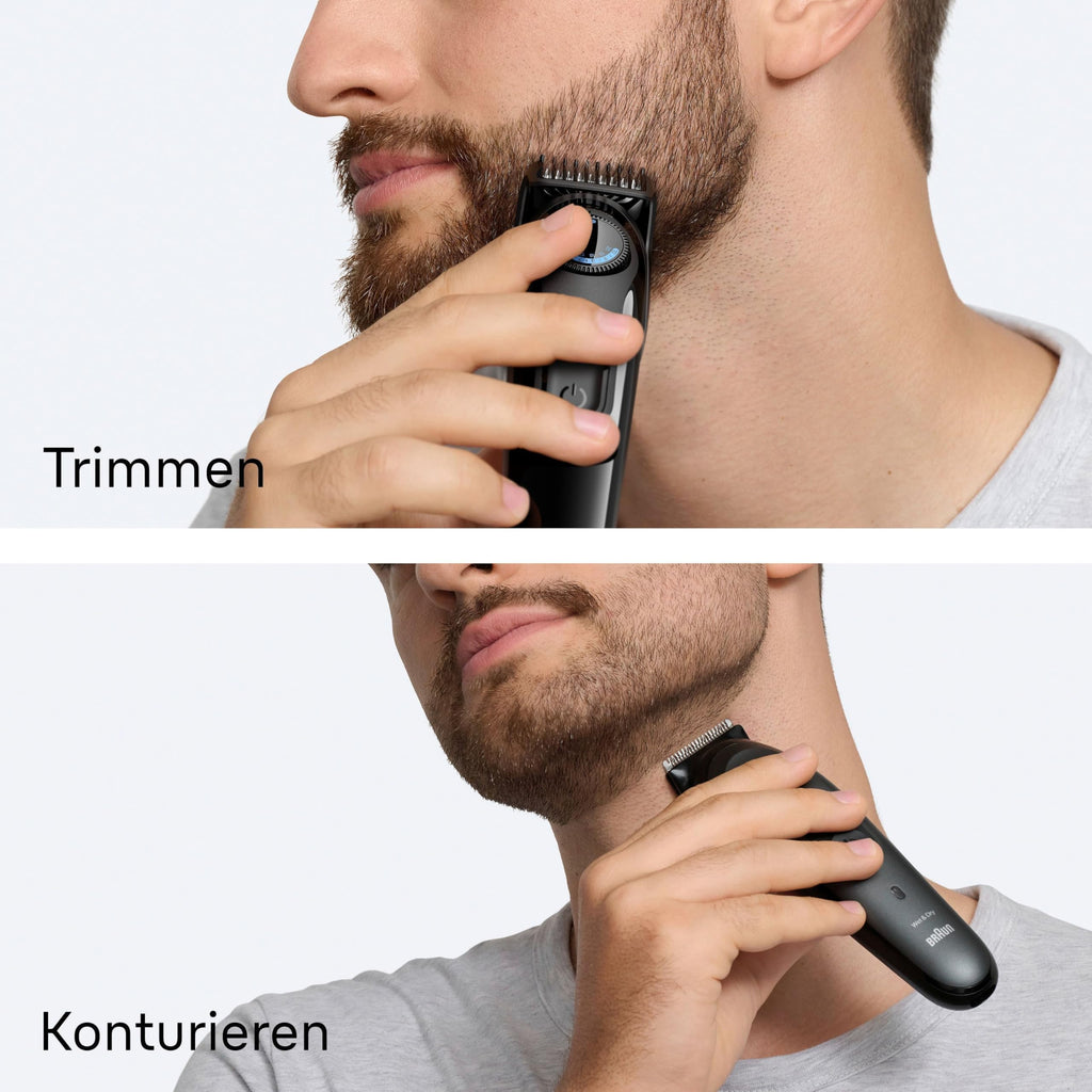 Barttrimmer Series 3, Elektrischer Bartschneider Herren mit 3 Zubehörteile, Ultrascharfe Klinge, BT3520, Schwarz by Barttio