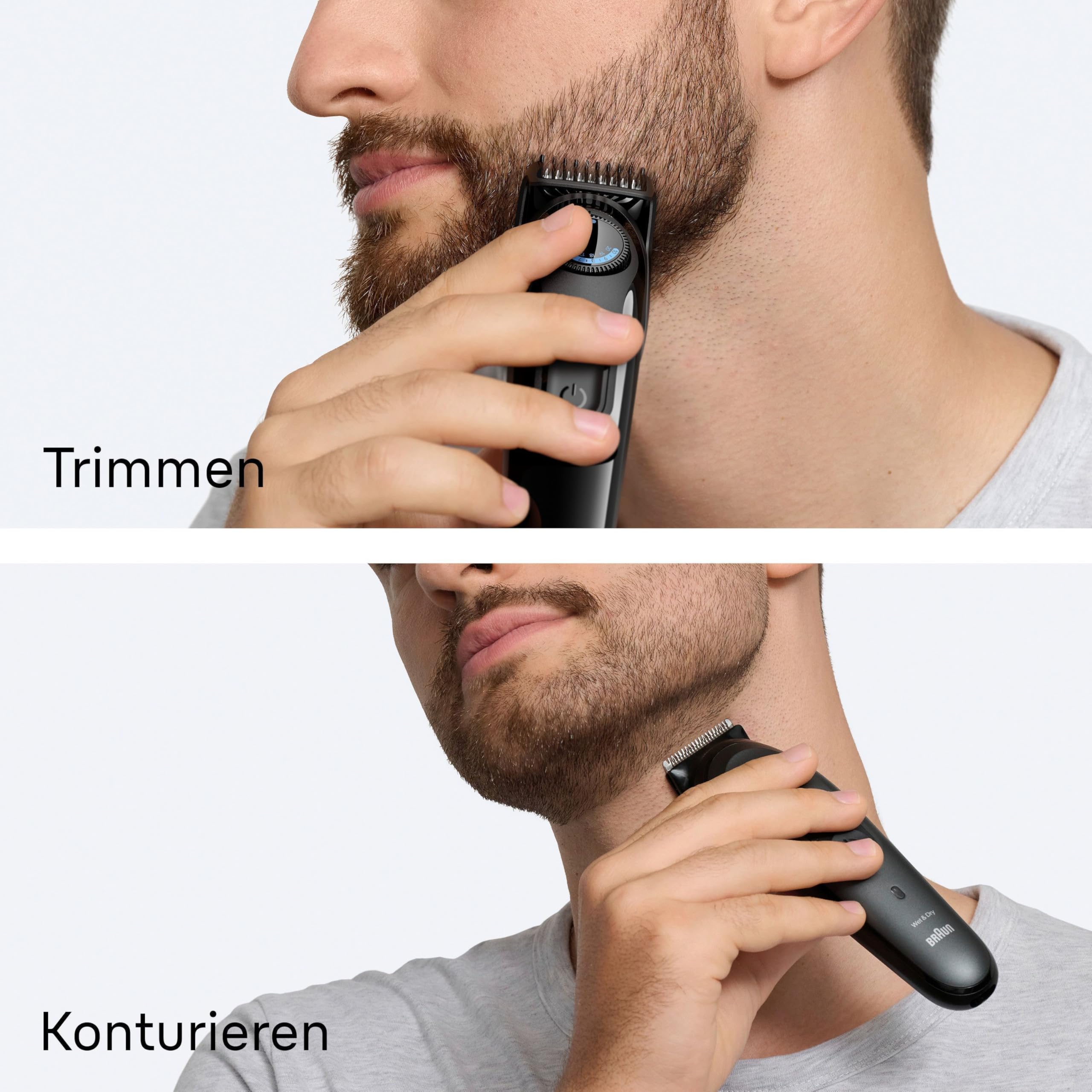 Barttrimmer Series 3, Elektrischer Bartschneider Herren mit 3 Zubehörteile, Ultrascharfe Klinge, BT3520, Schwarz by Barttio
