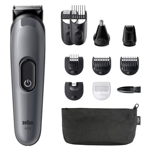 All-in-One Trimmer-Set 3, 11-in-1 Multigroom, Barttrimmer, Nasenhaartrimmer, AIO3565, Grau by Barttio