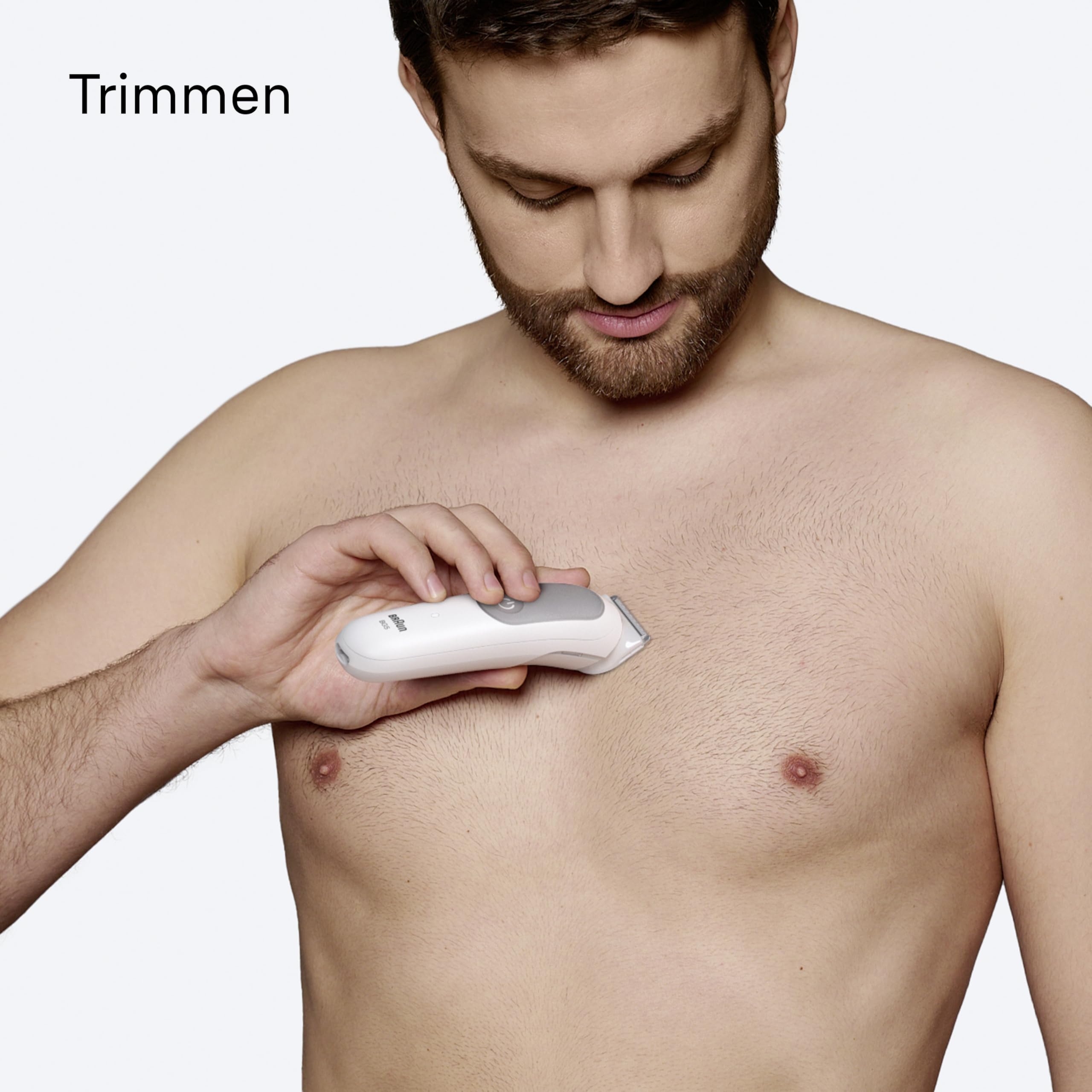 Bodygroomer Series 5, Elektrischer Körperrasierer Herren mit 2 Zubehörteile, BG5500, Grau by Barttio