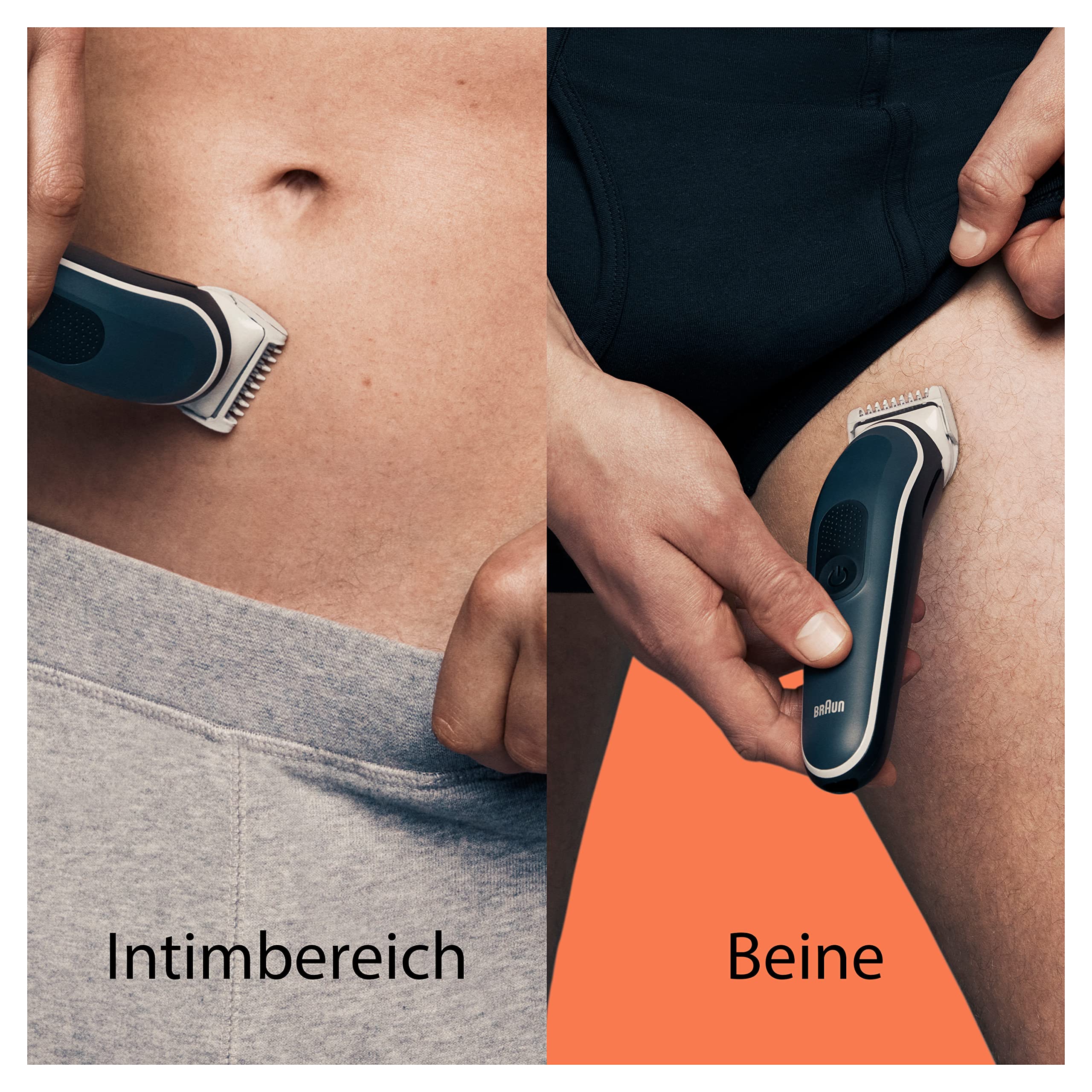 Bodygroomer Series 5, Elektrischer Körperrasierer Herren mit 3 Zubehörteile, BG5340, Grau by Barttio