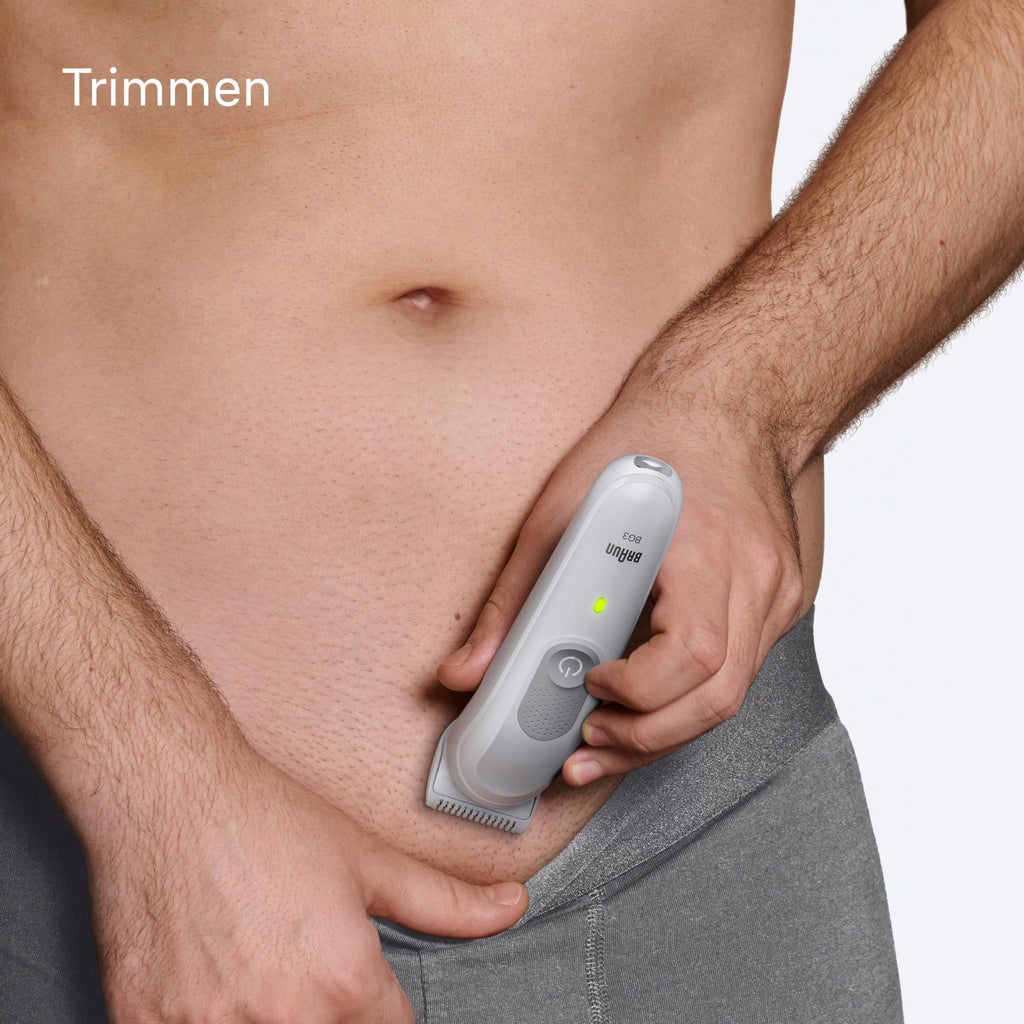 Bodygroomer Series 3, Elektrischer Körperrasierer Herren mit 3 Zubehörteile, BG3530, Grau by Barttio
