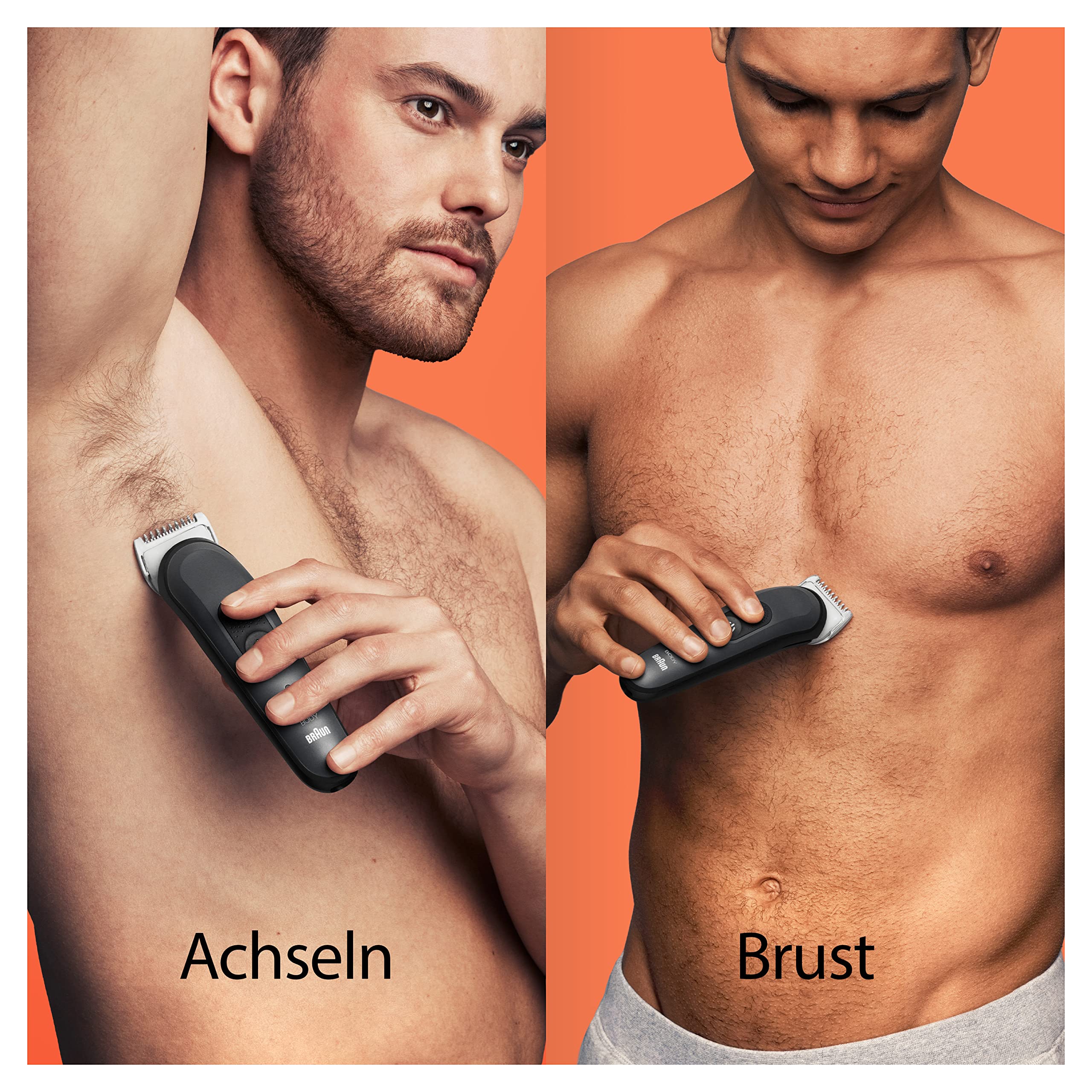 Bodygroomer Series 3, Elektrischer Körperrasierer Herren mit 3 Zubehörteile, BG3340, Schwarz/Grau by Barttio
