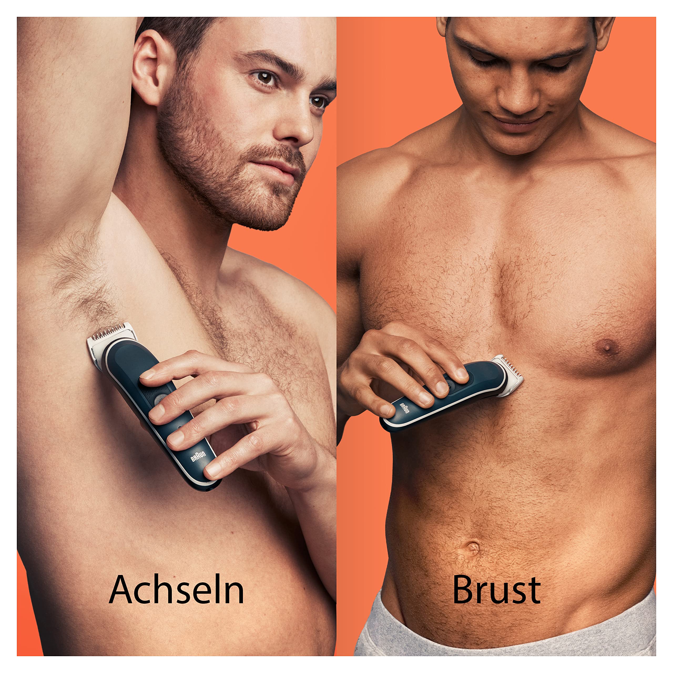 Bodygroomer Series 5, Elektrischer Körperrasierer Herren mit 3 Zubehörteile, BG5350, Grau by Barttio